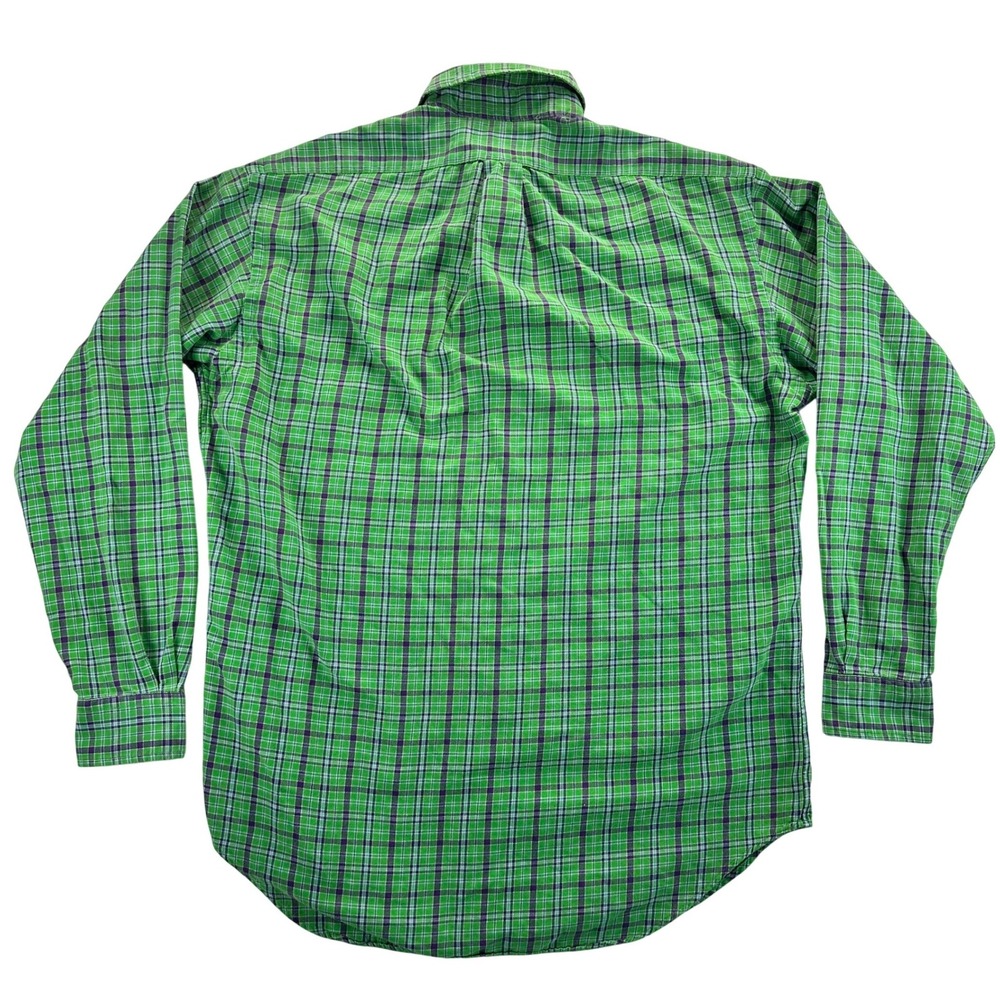 Ralph Lauren Blake Mens Small Green Purple Plaid Cotton Button Down Shirt Preppy - Picture 6 of 10